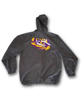 LSU Champion Windbreaker Gray with Purple Accent | Men's L | New Without Tags